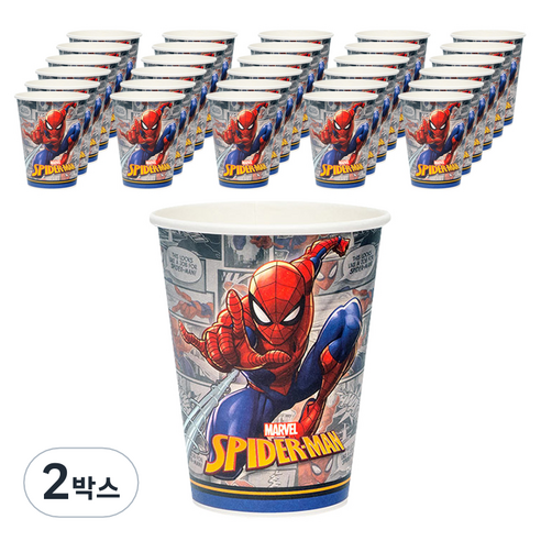 마블 스파이더맨 코믹패턴 종이 파티컵 290ml, 2박스