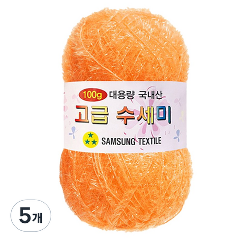 yarna 대용량 고급 수세미 100g, 143 감귤색, 5개