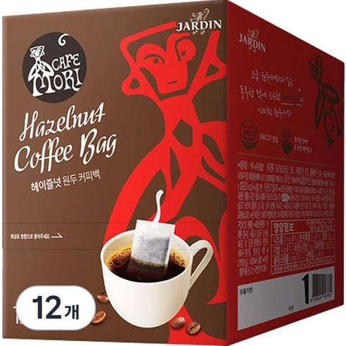 쟈뎅 까페모리 헤이즐넛향 원두 커피백, 4g, 12개입, 12개