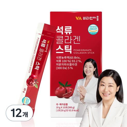 비타민마을 석류 콜라겐 젤리 스틱, 300g, 12개