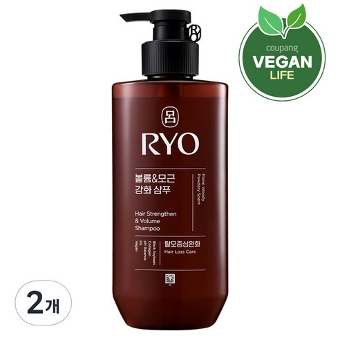 려 흑운 볼륨&모근강화 샴푸 탈모증상완화 우디머스크향, 480ml, 2개