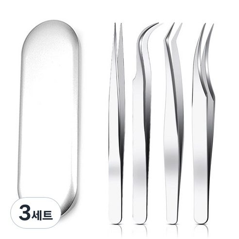 스테인레스 정밀핀셋 4종 세트, 3세트