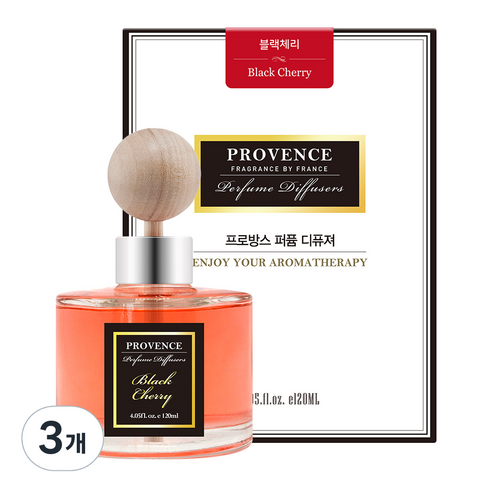 더허브샵 프로방스 퍼퓸 차량용 디퓨저 120ml, 블랙체리, 3개
