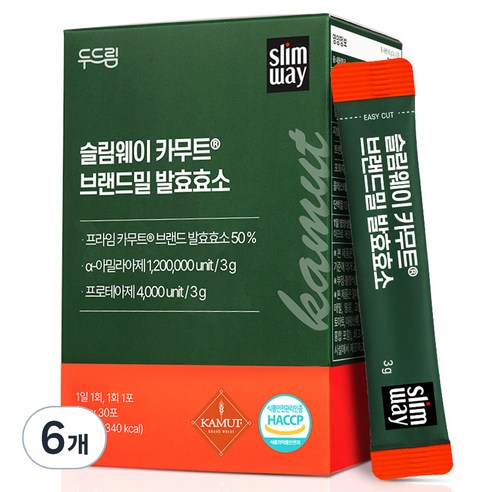 슬림웨이 카무트 브랜드밀 발효효소, 6개, 30회분