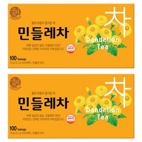 우리차 민들레차, 700mg, 100개입, 2개