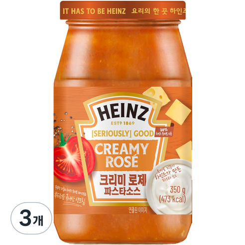 하인즈 크리미 로제 파스타 소스, 350g, 3개
