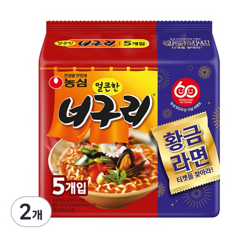 너구리 얼큰한맛 120g, 10개