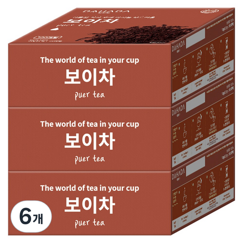 다하다 보이차, 0.7g, 100개입, 6개