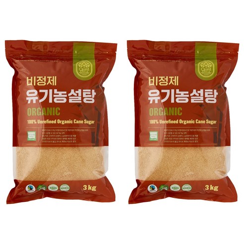 잘레스 비정제 유기농 설탕, 2개, 3kg