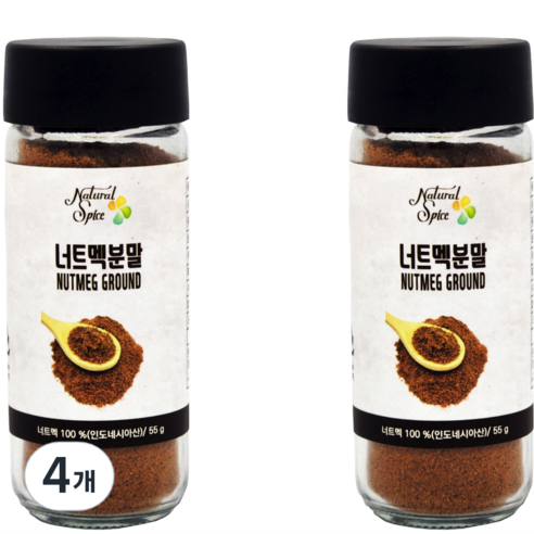 내츄럴스파이스 너트맥분말 향신료, 55g, 4개