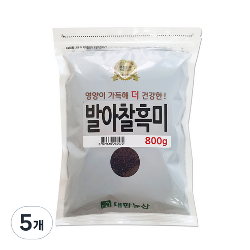 대한농산 국산 발아찰흑미, 800g, 5개