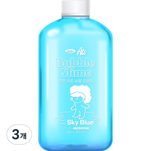 폴메디슨 대용량 키즈 아토 버블 슬라임 스카이블루 스카이블루, 3개, 550ml