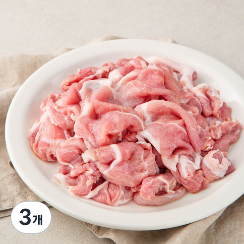 곰곰 국내산 돼지 앞다리살 불고기용 (냉장), 1000g, 3개