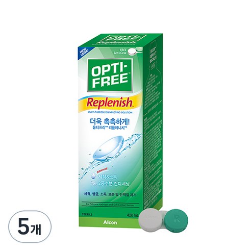 옵티프리 리플레니시 렌즈세정액 + 렌즈케이스 세트, 420ml, 5세트