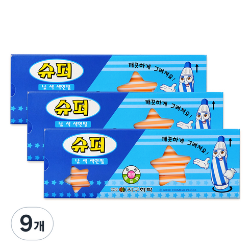 지구화학 슈퍼색연필 낱색 연주황 12p, 9개, 1색