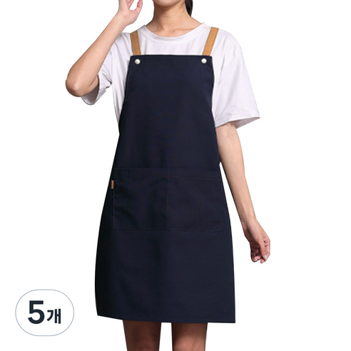 리빙차트 카페 앞치마, 네이비, 5개