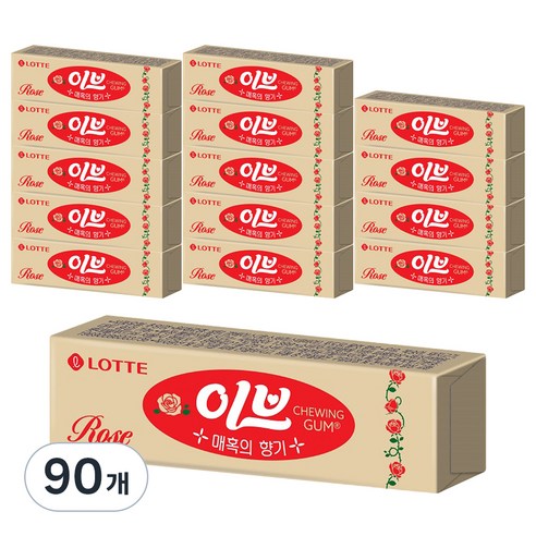 롯데웰푸드 이브로즈 껌, 26g, 90개