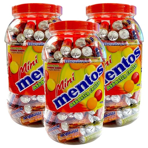 멘토스 미니 푸르티 츄잉캔디, 1kg, 3개