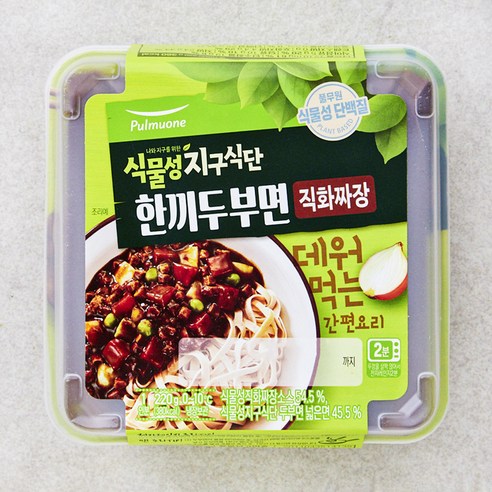 풀무원 식물성 지구식단 한끼두부면 직화짜장, 220g, 5개