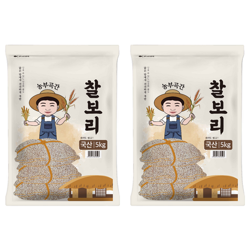 농부곡간 국산 찰보리, 5kg, 2개