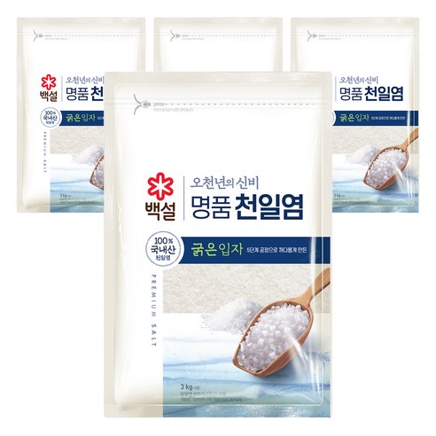 백설 오천년의 신비 명품 천일염 굵은입자, 3kg, 4개