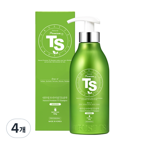 TS 내추럴 프리미엄 샴푸 라벤더향, 500g, 4개