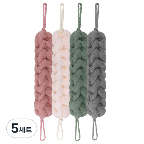 코멧 홈 파스텔 롱 샤워타월 4종 세트, 혼합색상, 5세트