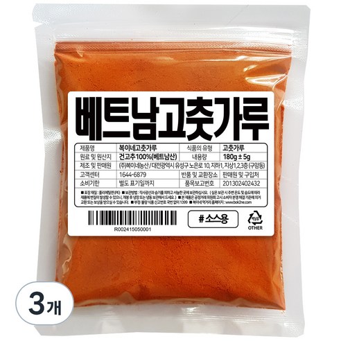복이네먹거리 베트남 고춧가루 소스분말용, 180g, 3개