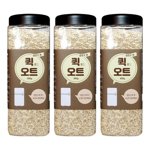 냉장고쏙 퀵 롤드 오트, 600g, 3개