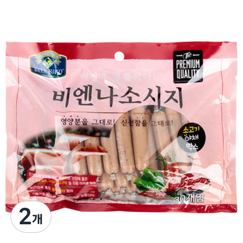 벨버드 반려견 비엔나 소시지 30p, 소고기 + 야채 혼합맛, 450g, 2개