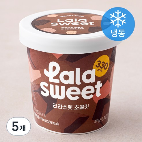 라라스윗 초콜릿 아이스밀크 (냉동), 474ml, 1개입, 5개