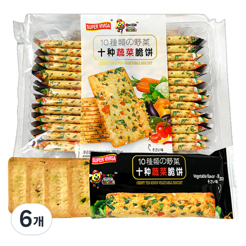 슈퍼비비가 크리스피 10가지 야채맛 비스킷, 288g, 6개
