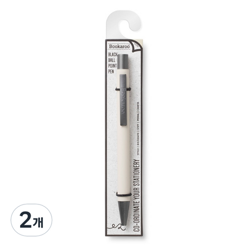 이프 블랙유성잉크 부카루 볼펜 0.7mm, 크림, 2개