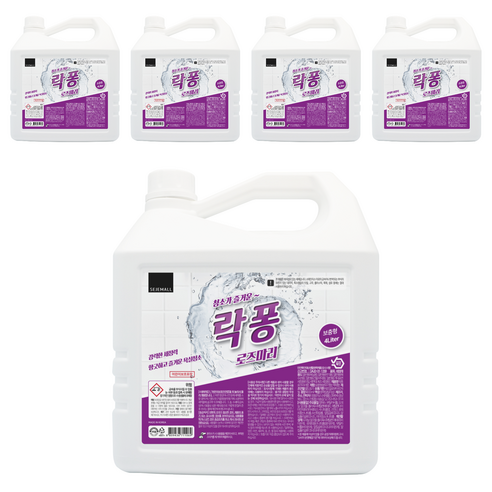 락퐁 욕실세정제 로즈마리향, 4L, 5개