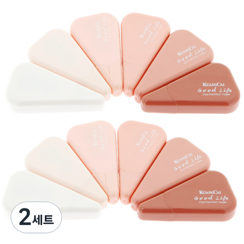 그라데이션 삼각 수정테이프 6종 x 2p 세트, 로즈핑크, 4세트