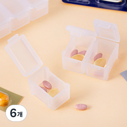 코멧 분리되는 휴대용 7칸 약통, 6개