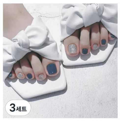 네이처스파머 컬렉션 페디팁 24종 세트 J-119, 블루 그라인딩 실버펄, 3개