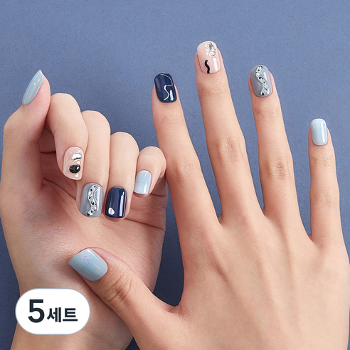 데싱디바 매직프레스 세트, 멜팅 블루, 5개