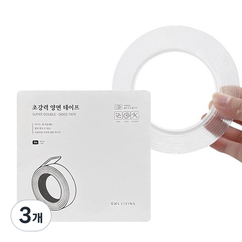 아울리빙 초강력 실리콘 투명 양면 테이프 300cm, 3개