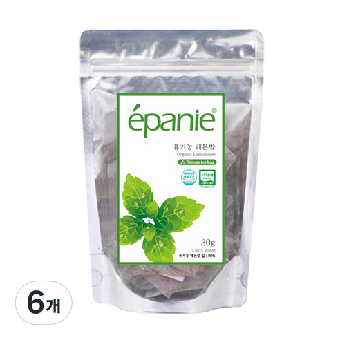 에빠니 유기농 레몬밤 티백, 1.5g, 20개입, 6개