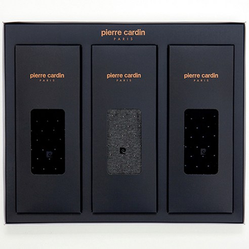 피에르가르뎅 남성용 신사 도트중목 3족 양말 선물세트 + 쇼핑백 신사정장