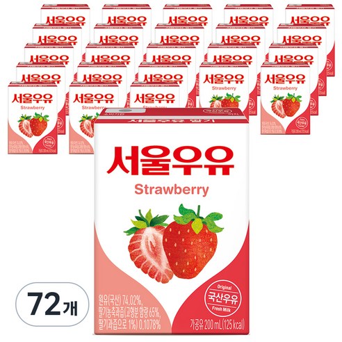 서울우유 멸균딸기우유200ml, 200ml, 12개