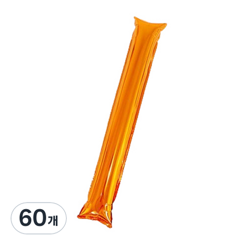 마켓감성 무패턴 치어스 풍선막대, 오렌지, 60개