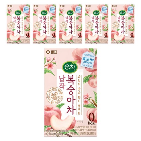순작 콜드브루 과일허브티 납작 복숭아차, 1.8g, 20개입, 6개