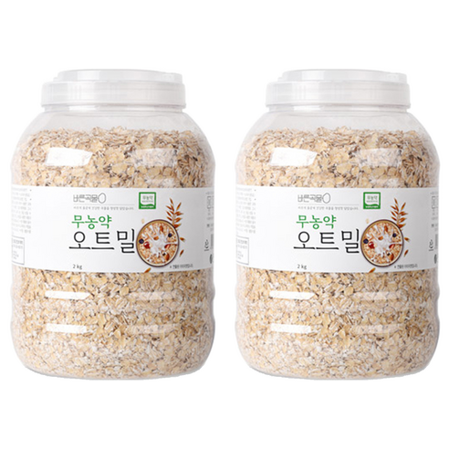바른곡물 무농약 오트밀, 2kg, 2개