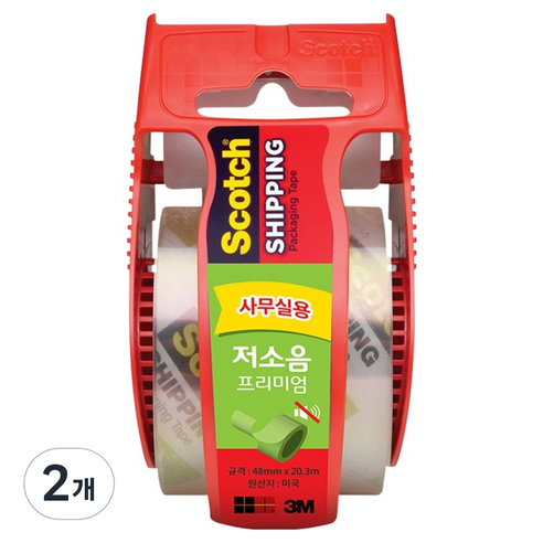 스카치 저소음 프리미엄 포장용 테이프 48mm x 20m, 투명, 2개
