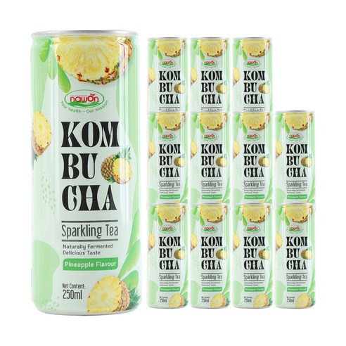 나원 스파클링 콤부차 파인애플 맛, 12개, 250ml