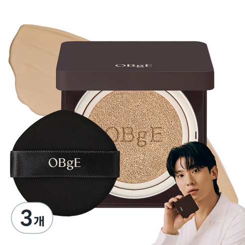OBge 퍼펙트 옴므 쿠션 SPF50+ PA+++ 15g, 1호 아이보리, 3개