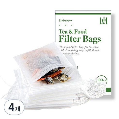 리비뉴 국물 육수용 일회용 다시백, 소(S), 100개입, 4개