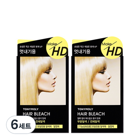토니모리 메이크 에이치디 헤어블리치 1제 10g + 2제 30ml 세트, 6세트